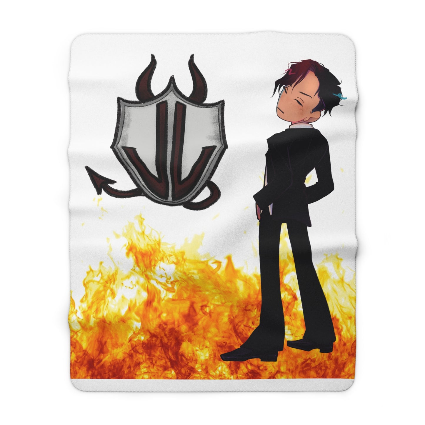 Cassandra Featherstone x Spookacola 'Kit Kat' (Discordia University) Sherpa Fleece Blanket