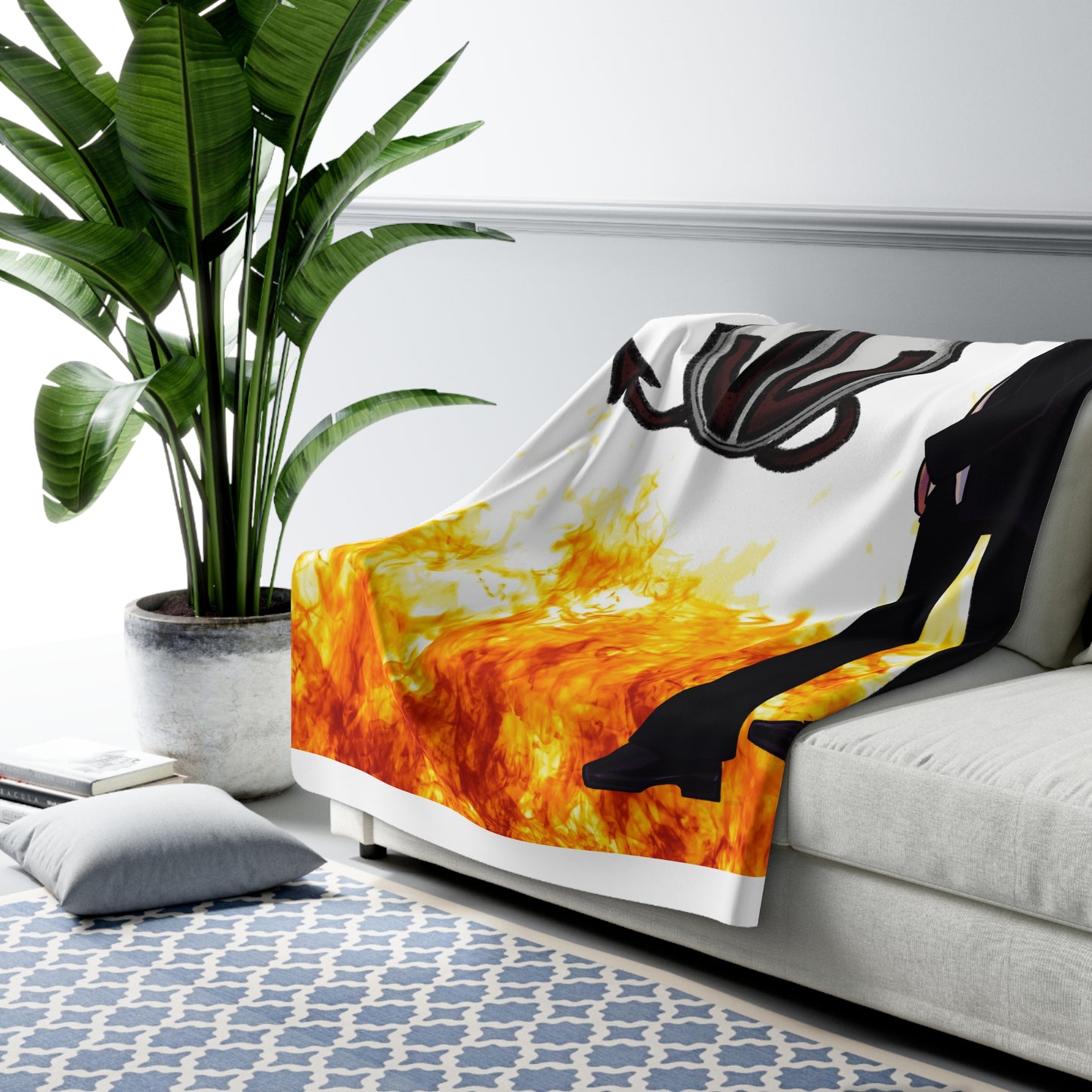 Cassandra Featherstone x Spookacola 'Kit Kat' (Discordia University) Sherpa Fleece Blanket