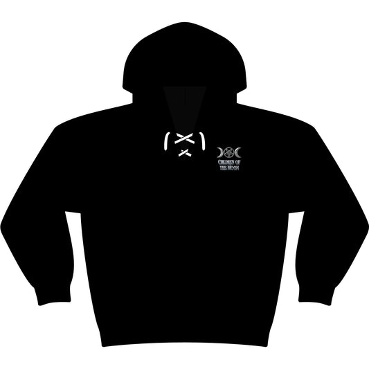 Darkness Falls COM Lace Up Pullover Hooded Sweatshirt