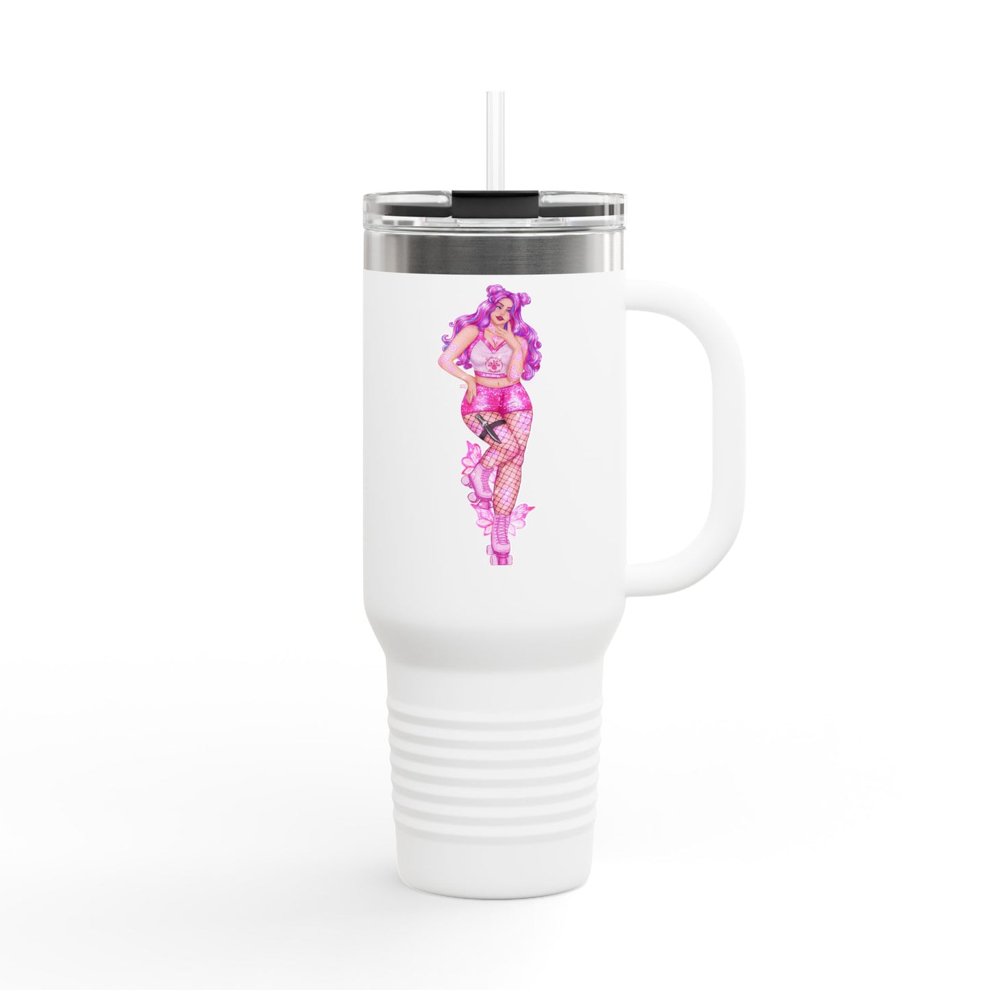 Rainbow Smite/ Rogue (Faetal Attraction Cassandra Featherstone x Artsiidaisy) Insulated Travel Mug, 40oz