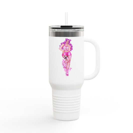 Rainbow Smite/ Rogue (Faetal Attraction Cassandra Featherstone x Artsiidaisy) Insulated Travel Mug, 40oz