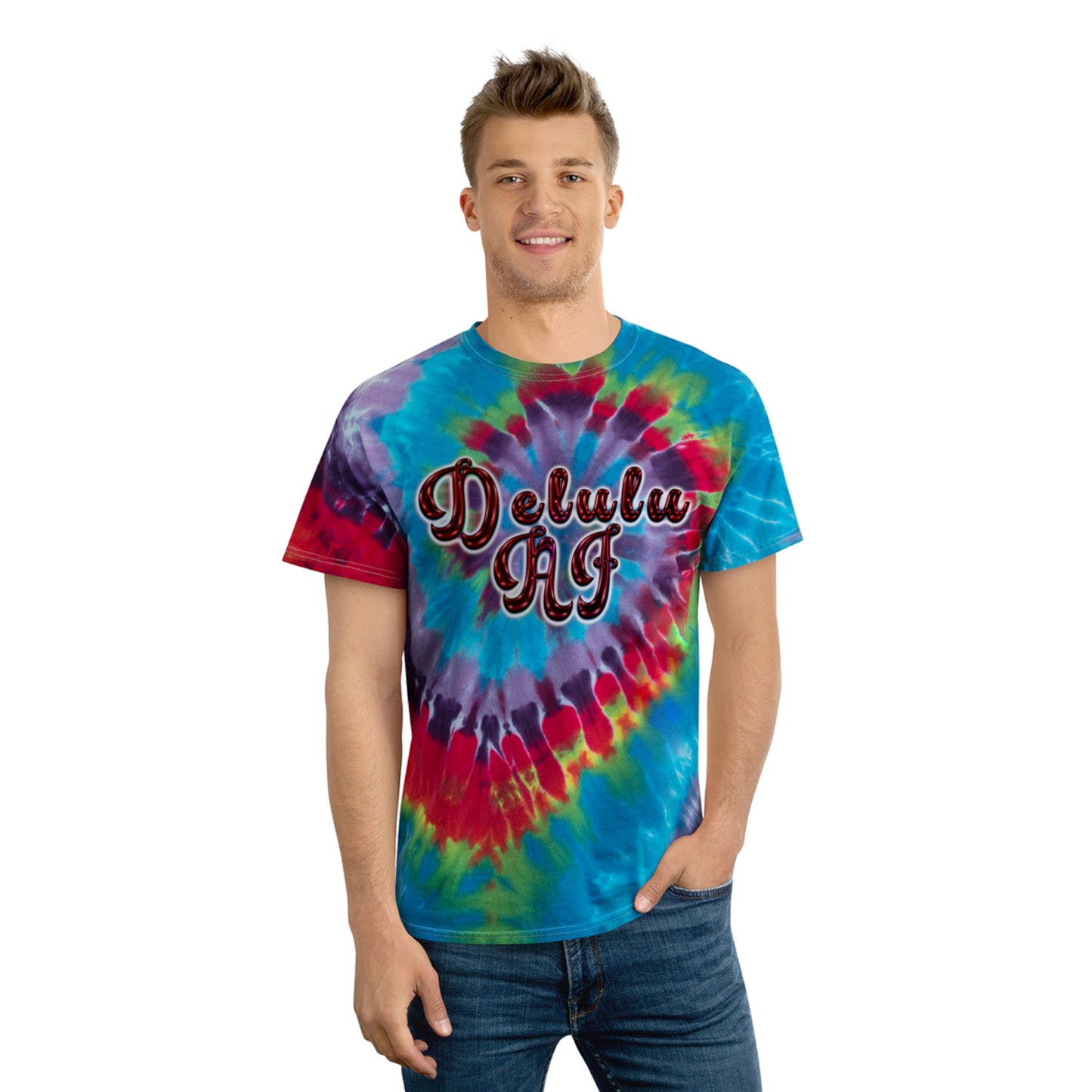 Fitz's Delulu AF Tie-Dye Tee, Spiral