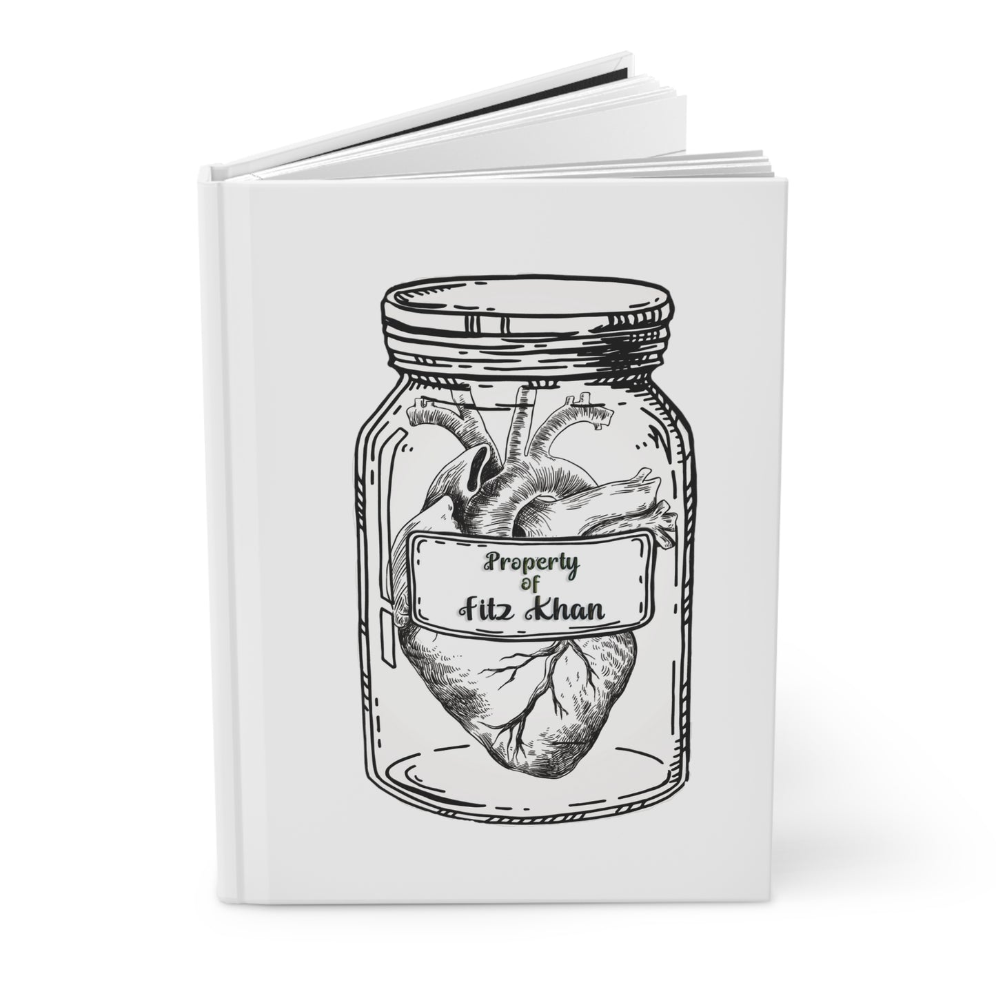 Property of Fitz Khan Heart Jar Hardcover Journal Matte