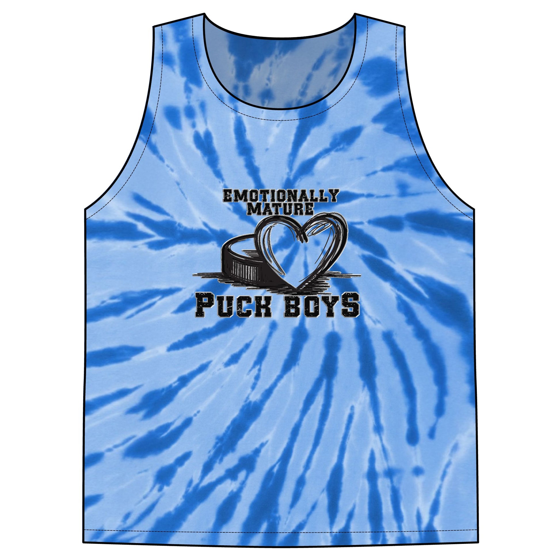 Emotionally Mature Puck Boys Unisex Tie-Dye Tank Top S M L XL 2XL 3XL 4XL Width, in 18.00 20.00 22.00 24.00 26.00 28.00 30.00 Length at Back, in 28.00 29.00 30.00 31.00 32.00 33.00 34.00 Size tolerance, in 1.00 1.00 1.00 1.00 1.00 1.00 1.00 Colorfully coo