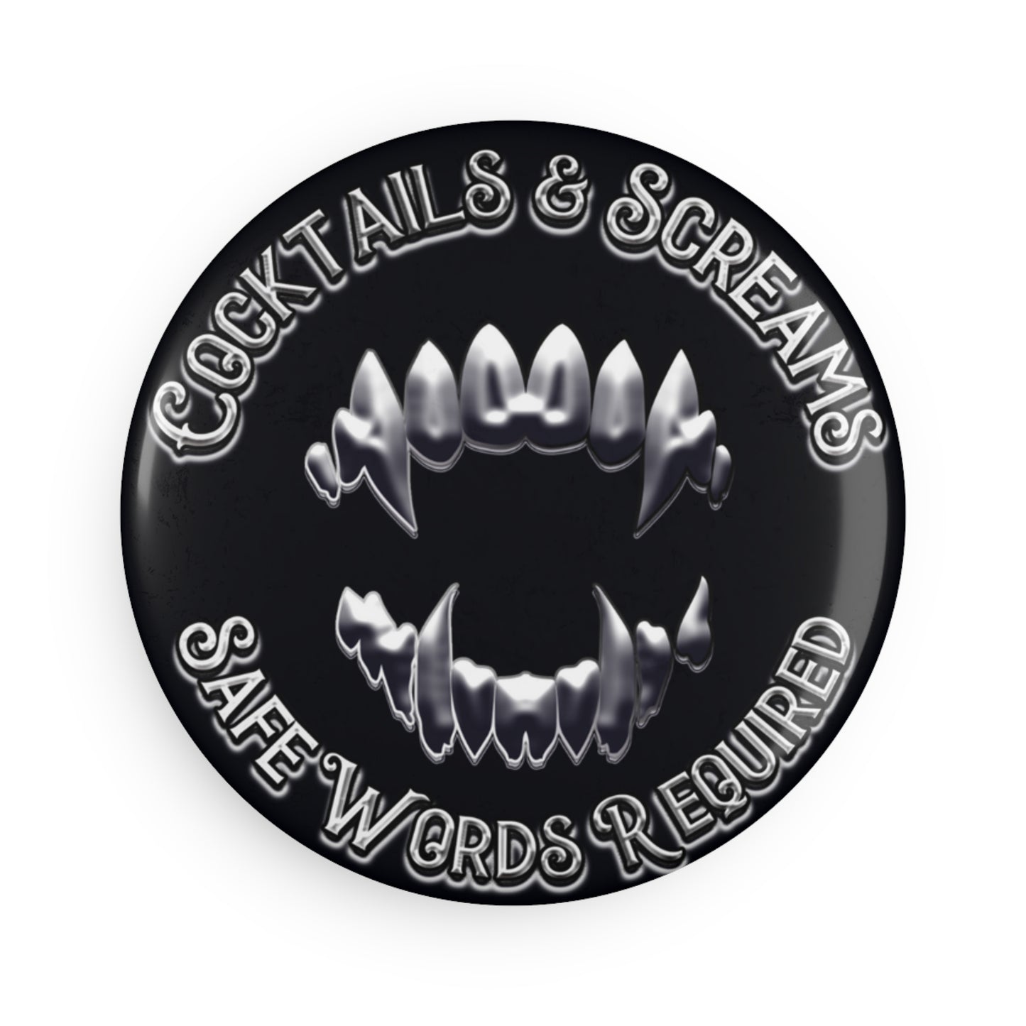 Cocktails & Screams Button Magnet, Round (1 & 10 pcs)