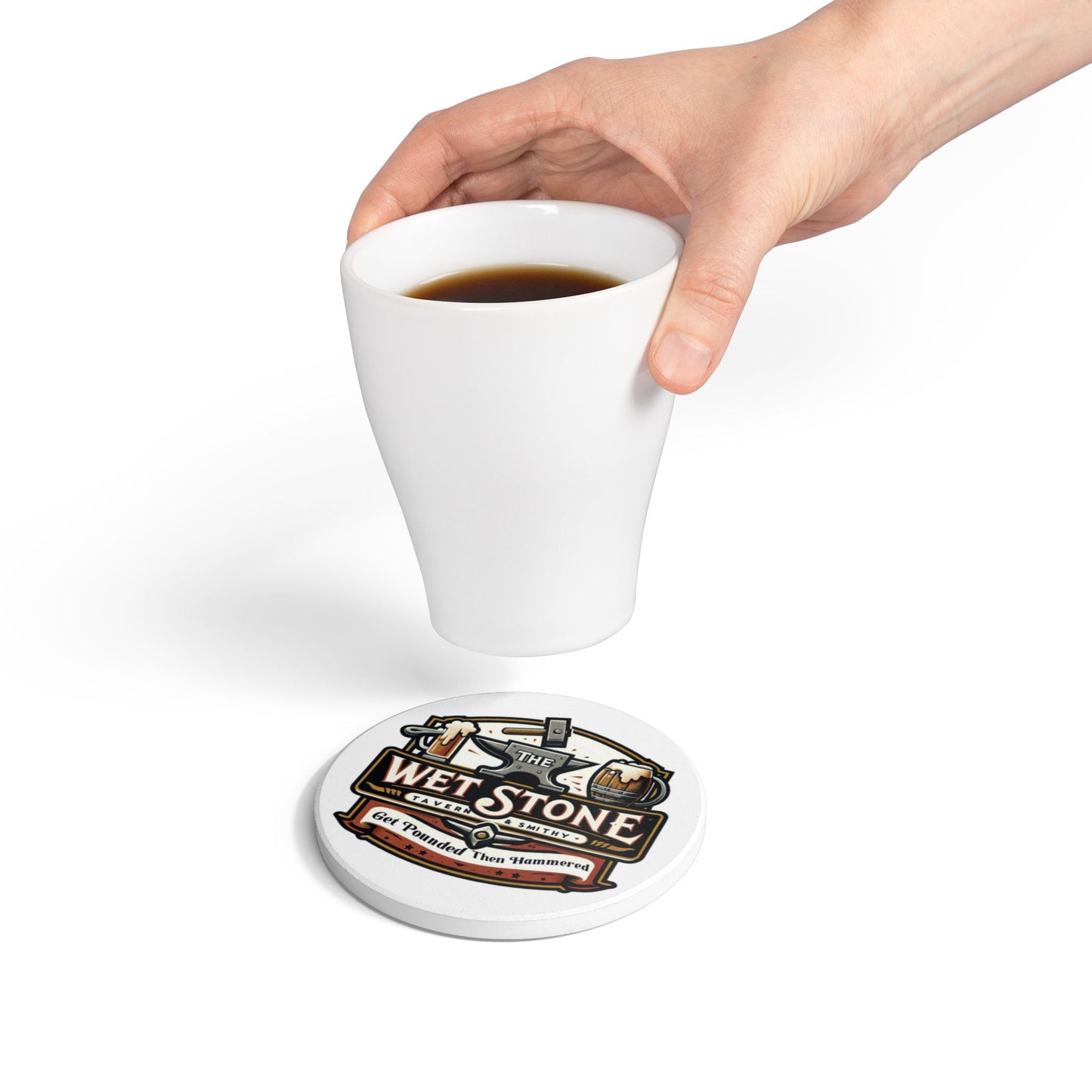 Wet Stone COM Ceramic Coaster